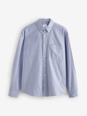 Light Blue Brushed 100% Cotton Oxford Long Sleeve Shirt - Image 5 of 7