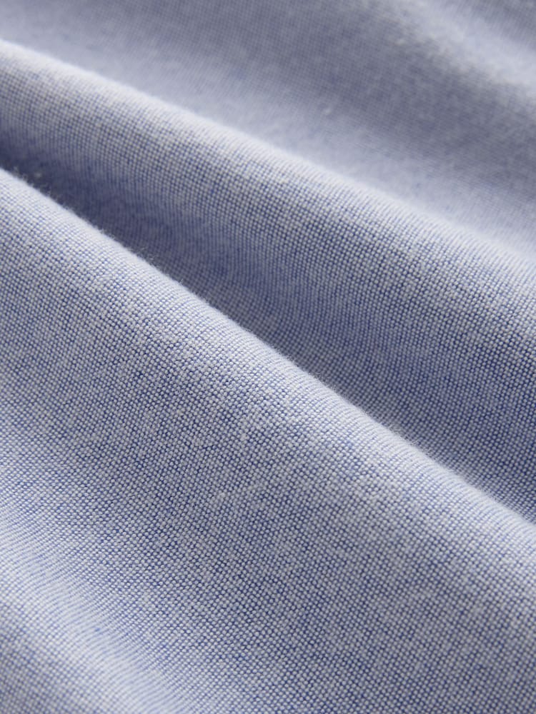 Light Blue Brushed 100% Cotton Oxford Long Sleeve Shirt - Image 7 of 7
