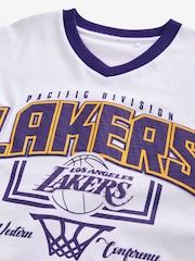 White/Purple LA Lakers NBA Licensed 100% Cotton T-Shirt (3-16yrs) - Image 3 of 3