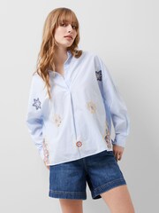 French Connection White Rhodes Poplin 100% Cotton Shirt - Image 1 of 4