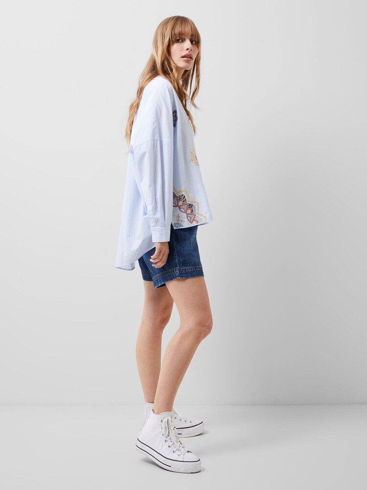 French Connection White Rhodes Poplin 100% Cotton Shirt - Image 2 of 4