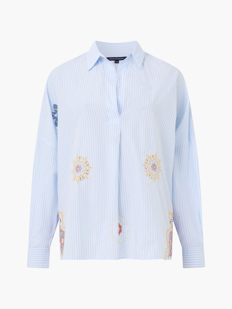 French Connection White Rhodes Poplin 100% Cotton Shirt - Image 4 of 4