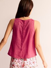 Boden Pink Linen Sleeveless Shell Top - Image 2 of 5