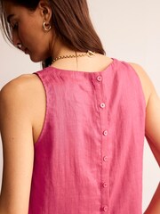 Boden Pink Linen Sleeveless Shell Top - Image 4 of 5
