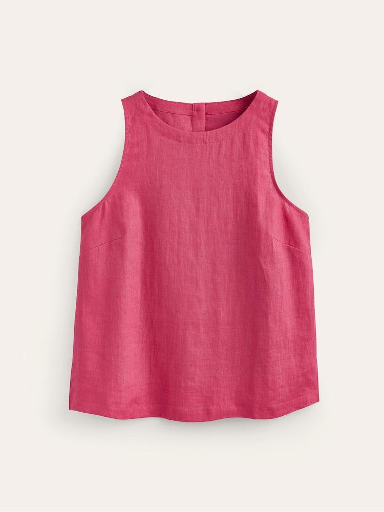 Boden Pink Linen Sleeveless Shell Top - Image 5 of 5