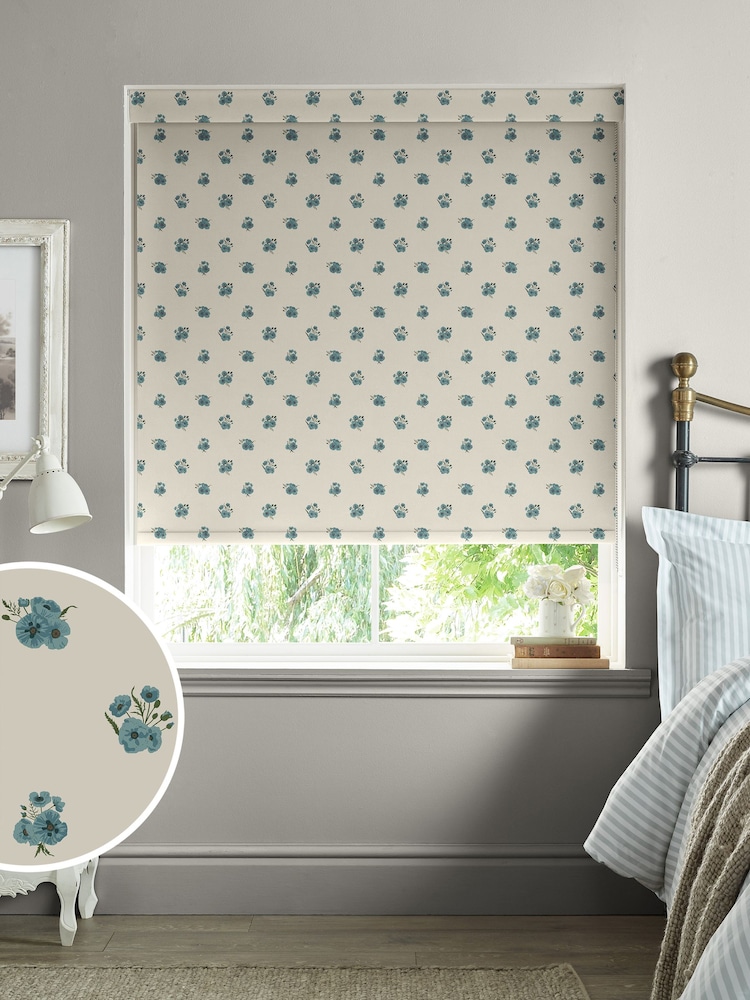 Sophie Allport Blue Poppies Made to Measure Roller Blinds - Image 1 of 6