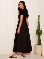 Friends Like These Black Jersey and Woven Mix T-Shirt Midi Dress - Image 4 of 4