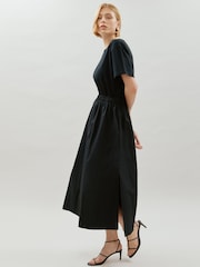 Albaray 100% Cotton Woven Mix T-Shirt Black Dress - Image 3 of 6