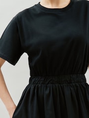 Albaray 100% Cotton Woven Mix T-Shirt Black Dress - Image 4 of 6