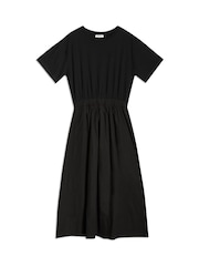 Albaray 100% Cotton Woven Mix T-Shirt Black Dress - Image 6 of 6