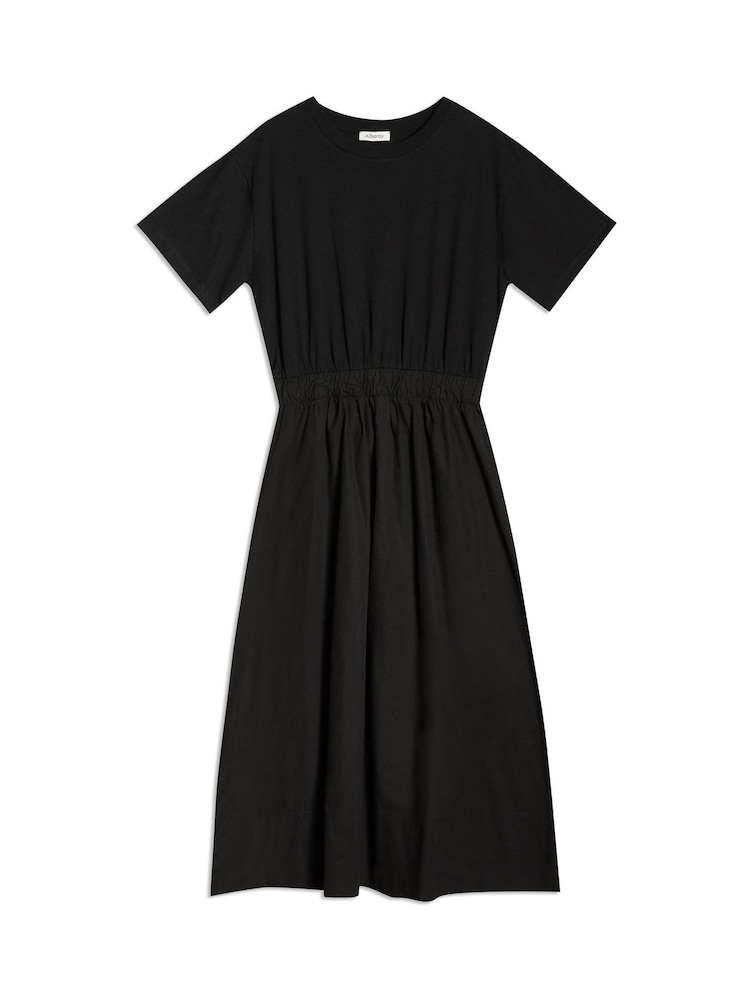 Albaray 100% Cotton Woven Mix T-Shirt Black Dress - Image 6 of 6