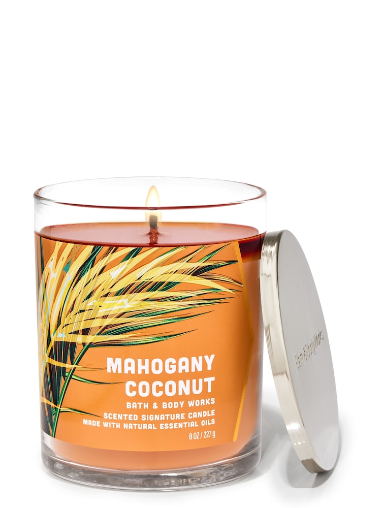 Bath & Body Works Mahogany Coconut Mahogany Coconut Signature Single Wick Candle 8 oz / 227 g - Image 1 of 1