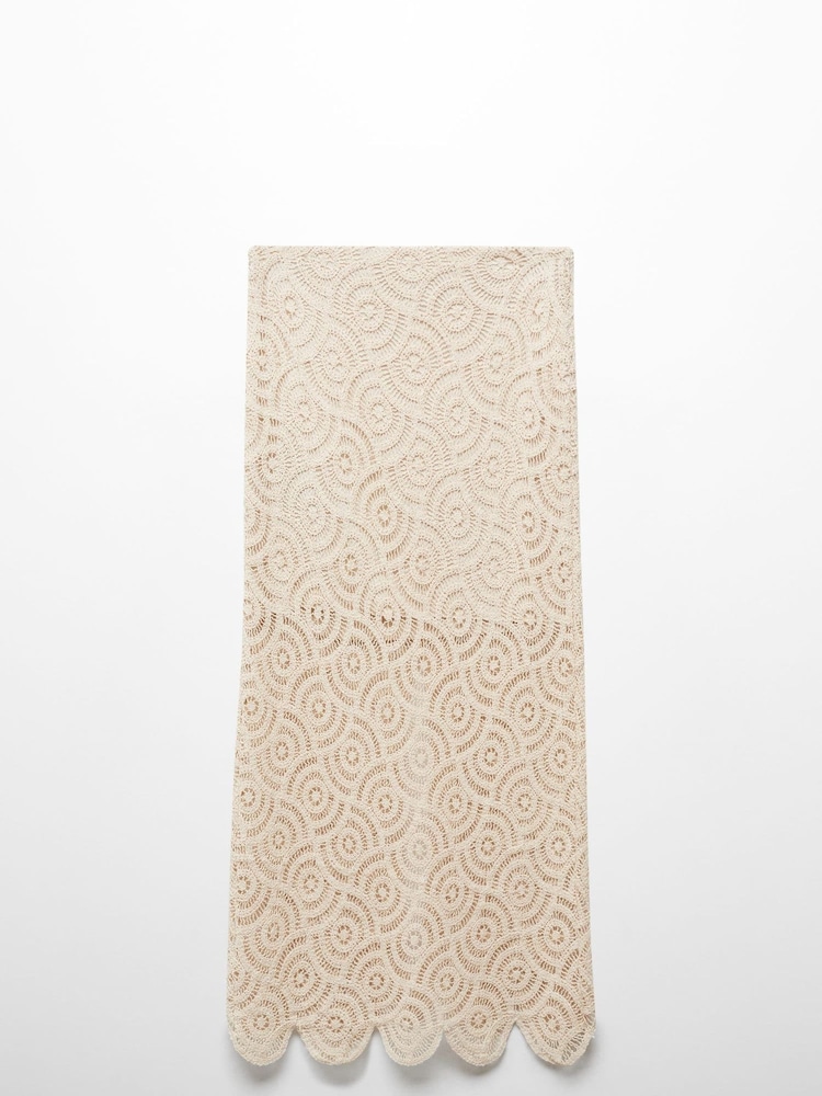 Mango Cream Crochet Midi Skirt - Image 1 of 2