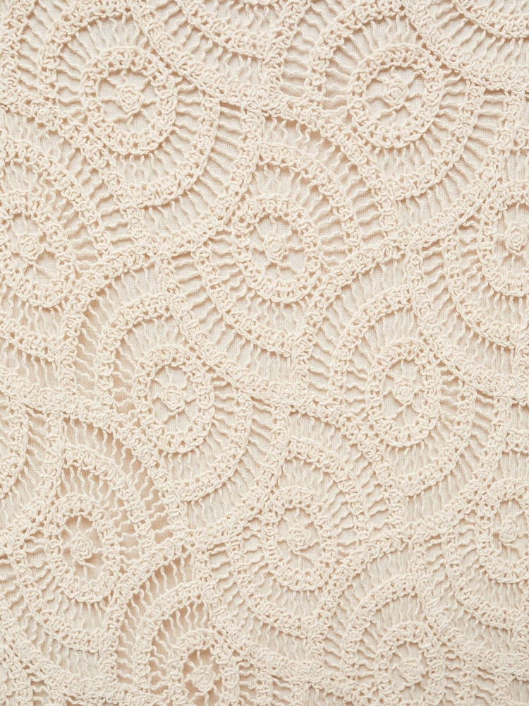 Mango Cream Crochet Midi Skirt - Image 2 of 2