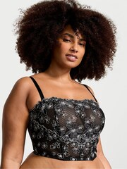 Victoria's Secret Black Ziggy Glam Embroidered Corset Bra Top - Image 1 of 3