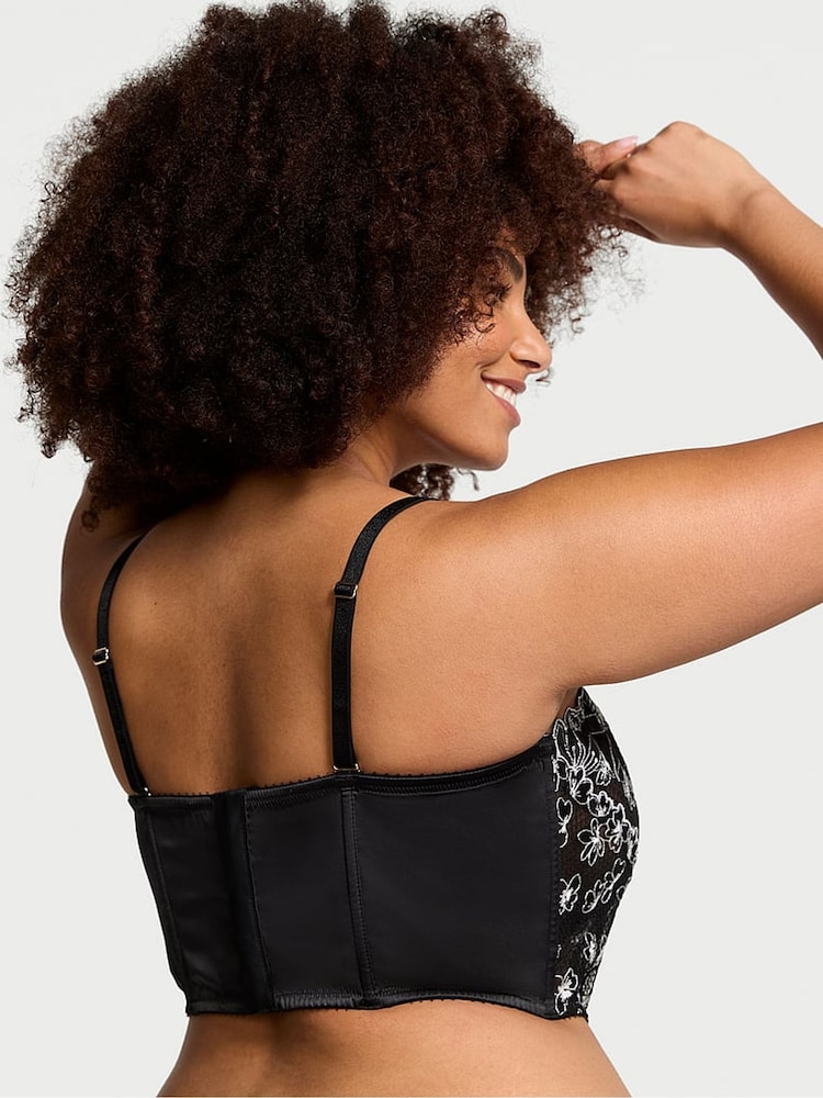 Victoria's Secret Black Ziggy Glam Embroidered Corset Bra Top - Image 2 of 3