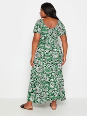 Yours Curve Green Floral Wrap Maxi Dress - Image 3 of 5