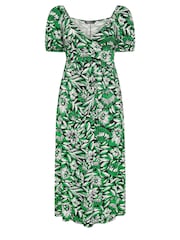 Yours Curve Green Floral Wrap Maxi Dress - Image 5 of 5