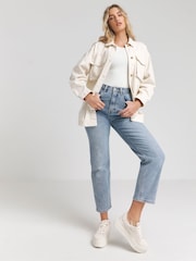 Simply Be Natural 100% Cotton Utility Cargo Jacket - Image 3 of 4