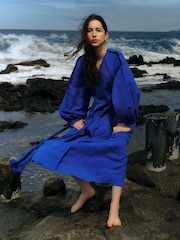 Jigsaw Textured Cotton Belted Dress - Image 1 of 7