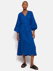 Jigsaw Textured Cotton Belted Dress - Image 2 of 7