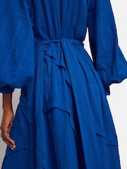 Jigsaw Textured Cotton Belted Dress - Image 3 of 7