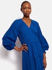 Jigsaw Textured Cotton Belted Dress - Image 4 of 7