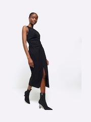 River Island Black Sleeveless Ruched Detail Dress - Image 3 of 4