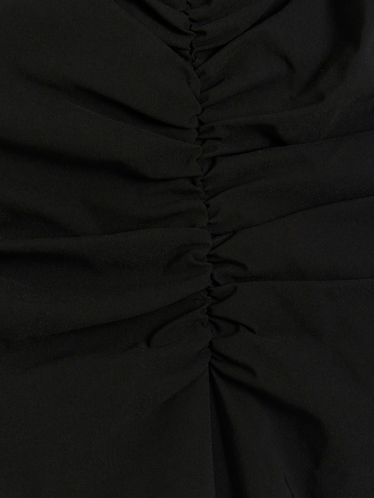 River Island Black Sleeveless Ruched Detail Dress - Image 4 of 4 River Island Black Sleeveless Ruched Detail Dress - Image 4 of 4