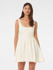 Forever New White Pure Linen Trinity Corset Mini Dress - Image 1 of 5