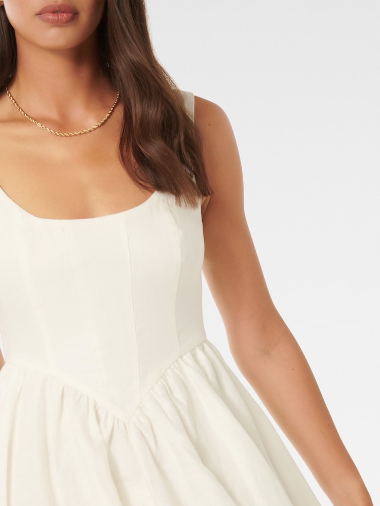 Forever New White Pure Linen Trinity Corset Mini Dress - Image 2 of 5