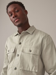 Stone Natural 100% Cotton Twin Pocket Shacket - Image 4 of 7