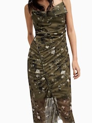 AllSaints Green Ulla Kora Dress - Image 2 of 6