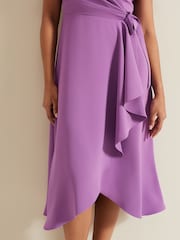 Phase Eight Purple Petite Petite Julissa Frill Wrap Dress - Image 5 of 6