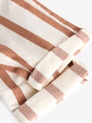 Rust/Ecru Stripe 100% Cotton Side Pocket Pull-On Trousers (3mths-7yrs) - Image 8 of 8