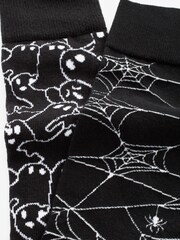 Black/White Halloween Socks 2 Pack - Image 4 of 4