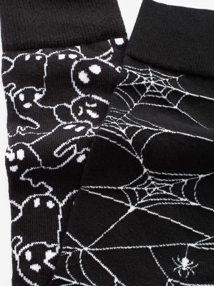 Black/White Halloween Socks 2 Pack - Image 4 of 4