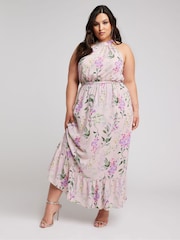 Yours Curve YOURS LONDON Curve Pink Floral Print Maxi Dress - Image 1 of 4