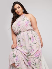 Yours Curve YOURS LONDON Curve Pink Floral Print Maxi Dress - Image 2 of 4
