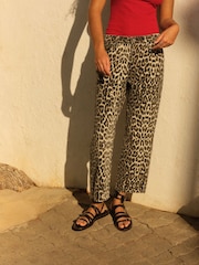 Leopard Print Straight Leg 100% Cotton Jeans - Image 4 of 7