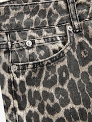 Leopard Print Straight Leg 100% Cotton Jeans - Image 7 of 7