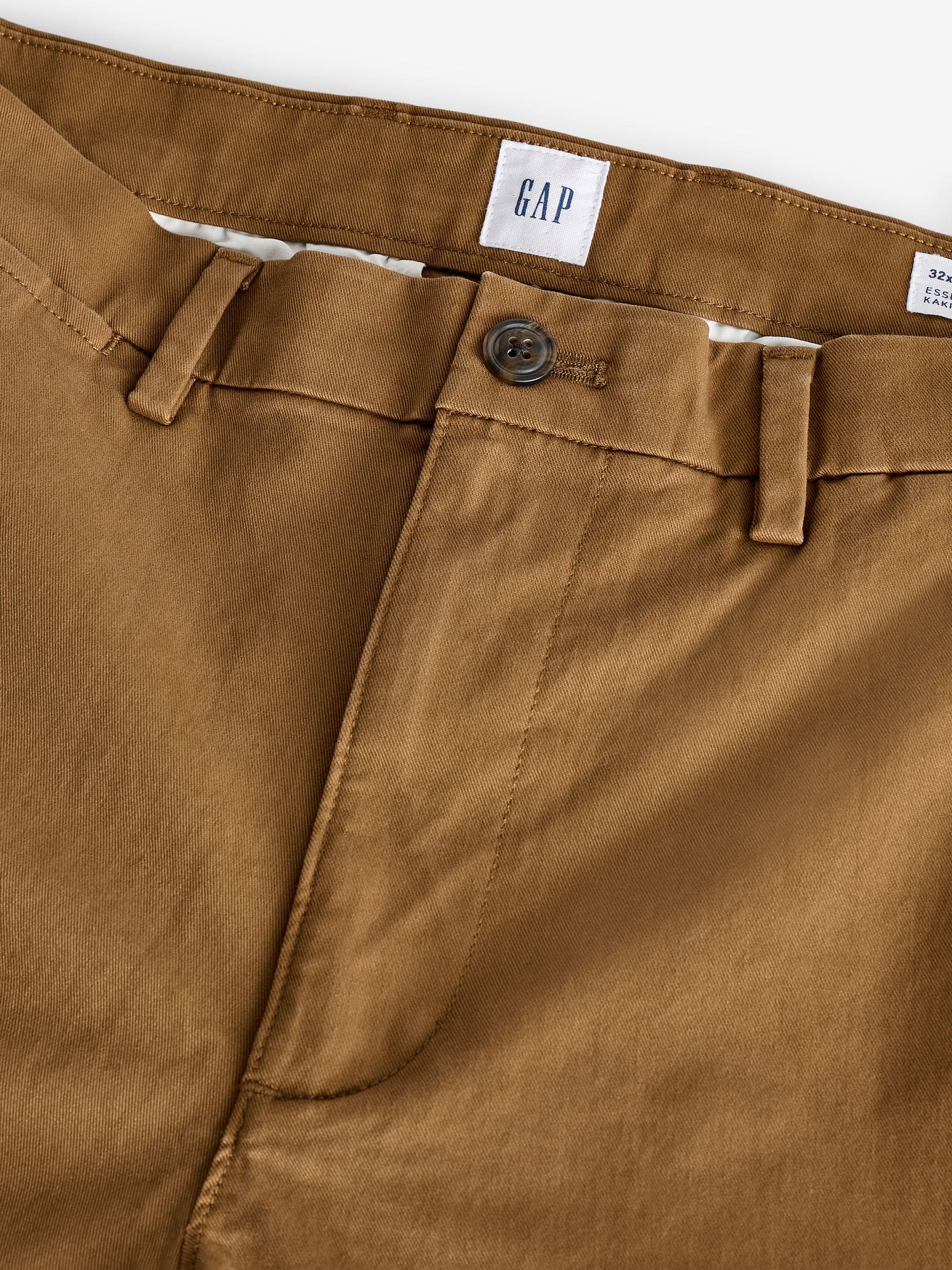 Buy Gap Brown Slim Fit Stretch Essential Chino Trousers from the