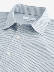 Dark Blue 100% Cotton Stripe Long Sleeve Shirt - Image 6 of 7