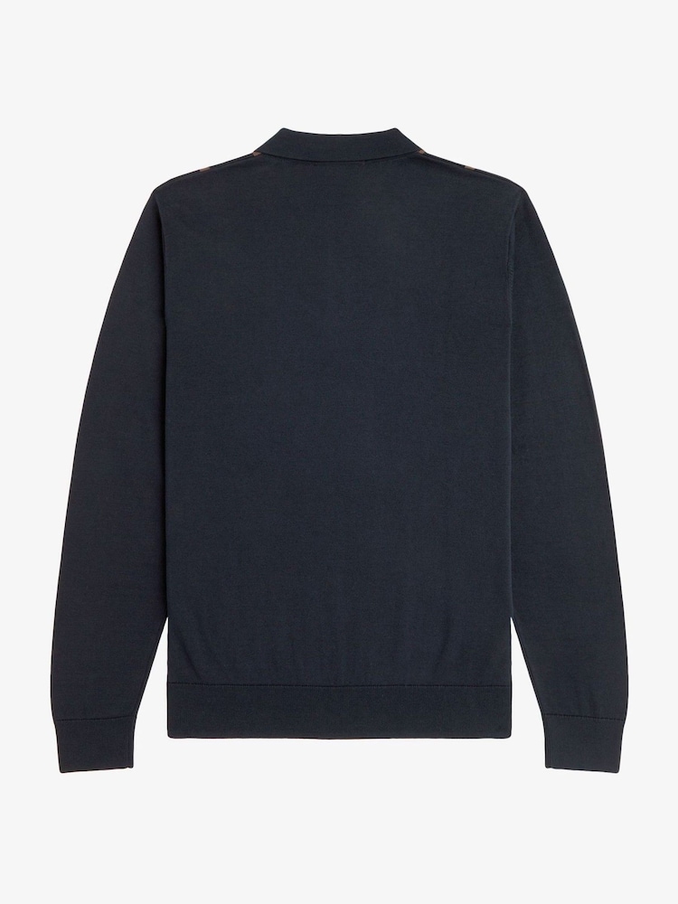 Fred Perry Vertical Stripe Knitted Polo Shirt - Image 6 of 6