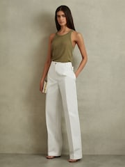 Pantalón de traje ancho de algodón Harper de Reiss - Imagen 1 de 6
