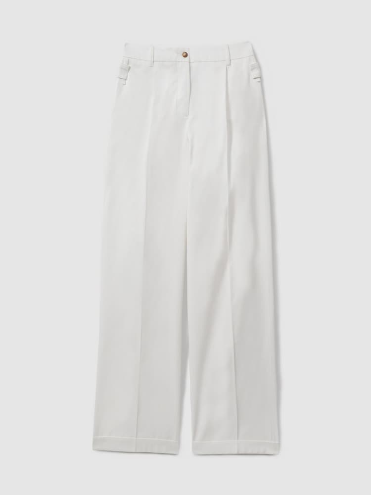 Pantalón de traje ancho de algodón Harper de Reiss - Imagen 2 de 6