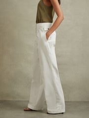Pantalón de traje ancho de algodón Harper de Reiss - Imagen 3 de 6