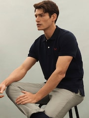 Crew Clothing Blue 100% Cotton Pique Polo Shirt - Image 1 of 5