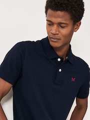 Crew Clothing Blue 100% Cotton Pique Polo Shirt - Image 4 of 5