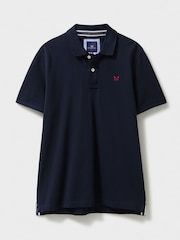 Crew Clothing Blue 100% Cotton Pique Polo Shirt - Image 5 of 5